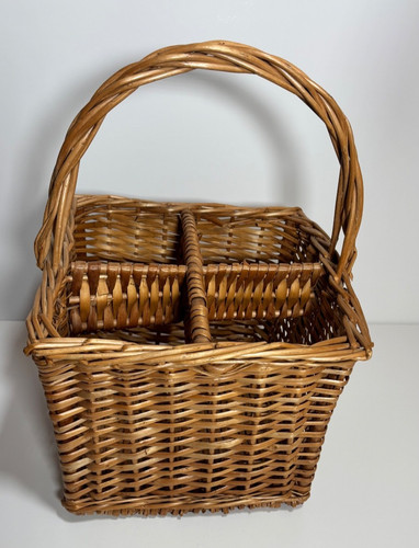 Vintage handmade wicker bottle - handmade,