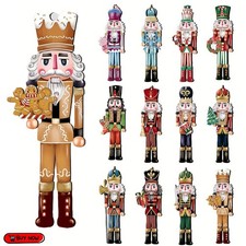 12 Pcs Nutcracker Soldiers Wooden Christmas Tree Decorations Xmas Hanging Decor