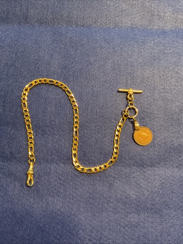 Gold plated single albert - gold,
