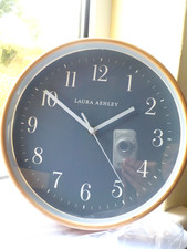 Laura Ashley Cabin Wall Clock, 'Steel', Battery Operated, Brand New In Box