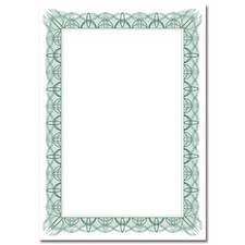 30 A4 Paper Plain Blank Certificates With Green Border and Foil Stickers 