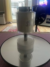 Vintage space age Sarome Japan Chrome + Lucite hopped table lighter