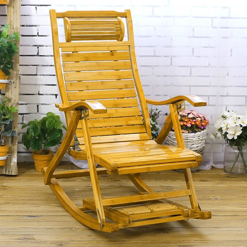 Foldable bamboo rocking chair - bamboo,