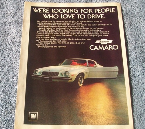 1977 chevy camaro vintage - chevy,