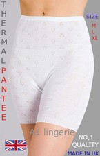 Thermal Long Leg Pantee Bloomer UK Made BY Snow DROP White M, L, XL NEW