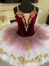 Ballet Tutu,Hooped Classical Pancake. Custom Size Costume.Dress.Burgundy .UK.