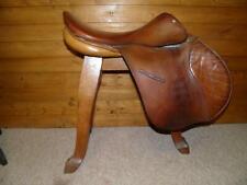 E.Jeffries 17 1/2" English Made Tan Leather Jumping Cut Saddle Medium Width
