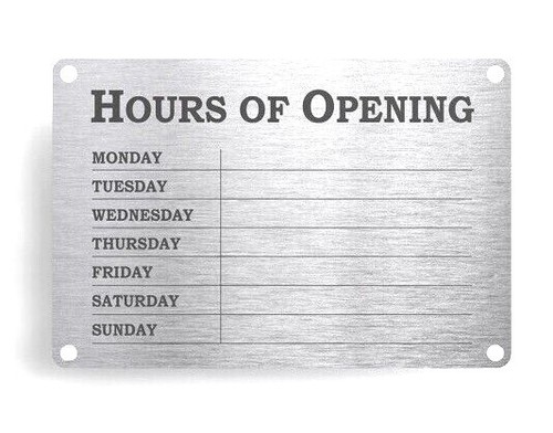 Business opening times - business, door