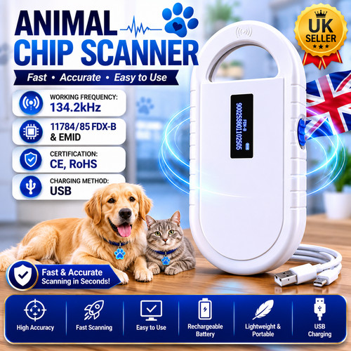 Oled pet microchip scanner - pet,
