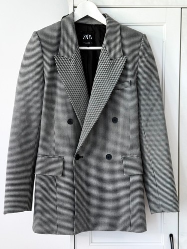 Zara black cream check - zara, xs