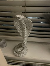 Serpentine Crystal Agate Snake Figurine 30 cm tall.