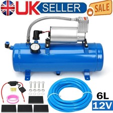 12V Air Compressor 100Psi With 6 L Tank For Air Horn Truck Boat Train Rv Pick Up