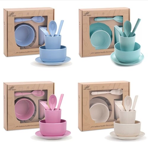 Piece wheat straw dinnerware - 6-piece,