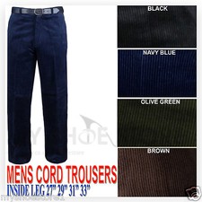 MENS CORDUROY CORD TROUSERS COTTON FORMAL CASUAL SMART BIG PLUS BELT POCKET PANT
