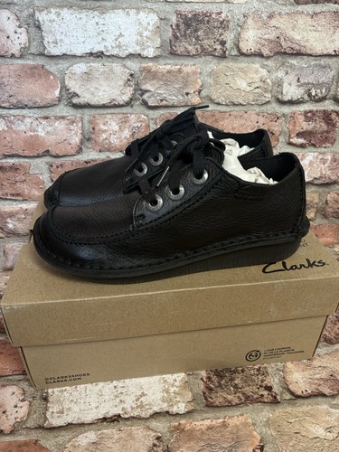 Clarks black leather - leather, funny
