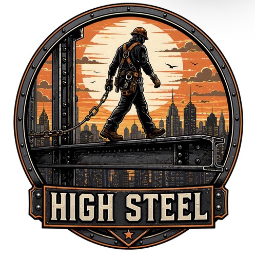 High steel ironworker sticker - steel,