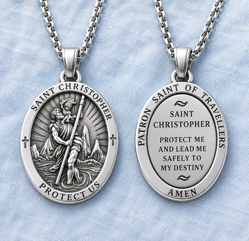 Silver saint christopher - silver,