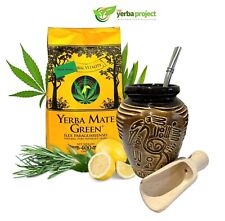Yerba Mate Starter Kit Green Hemp 400g – Cup, Bombilla & Gift Set