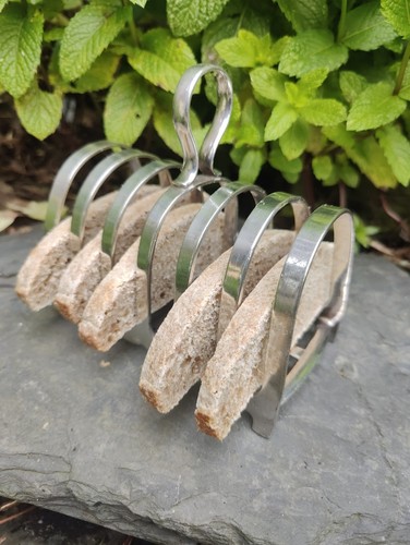 Antique silver plated toast - plated,