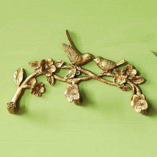 Gold metal wall birds - wall,