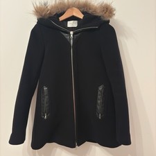 Sandro Coat Size S Black Wool