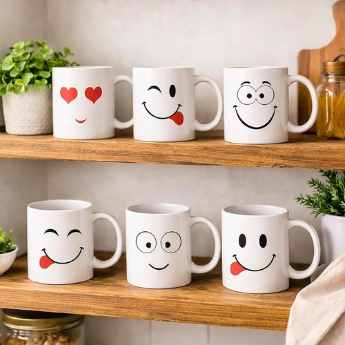 Set funny face ceramic - of,