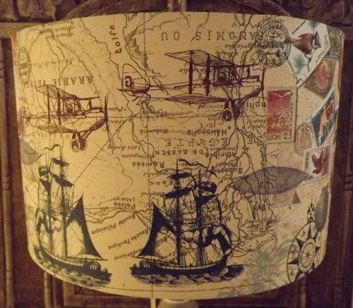 Old map lampshade - old,