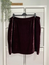 Ladies Straight Velvet Skirt Size 28 Burgundy Evening  Xmas Christmas Party BNWT