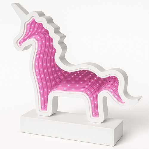 Wooden frame pink unicorn - pink,