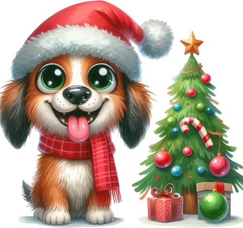 Watercolour christmas funny - watercolour,