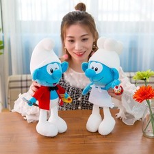 NEW 40cm Cute Smurf Plush Toy – Kawaii Cartoon Doll for Kids Birthday Gift UK