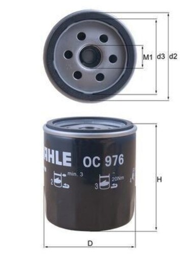 Mahle oil filter for peugeot - filter,