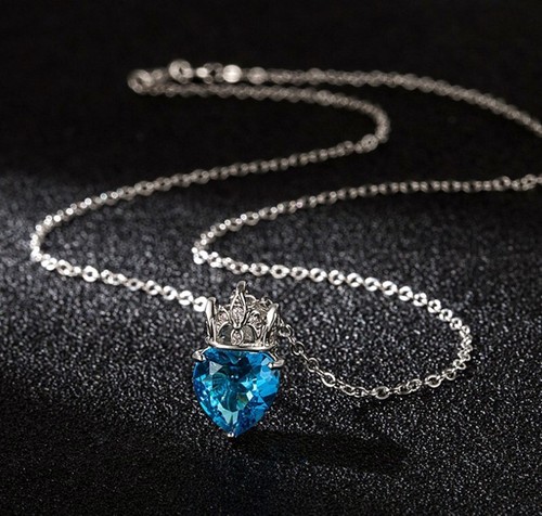 Blue crown heart - blue,