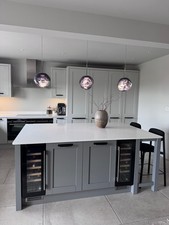  Luxury Corian kitchen island, X2 Wine fridge, Grain Shaker doors.