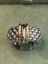 Fope Flex’it Ring 18ct White Gold  3 Triple Colour Plain Rondels Small