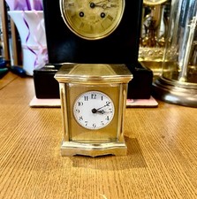 Antique 8 Day French Carriage Travel Made in France Unusual Shape Clock Serviced