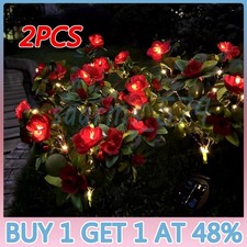 2 Pack Solar Powered Lights Outdoor Garden Lights with Waterproof Flowers