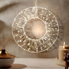 200 LED decorative wreath hanging light wreath timer warm white ø30xW6cm outdoor IP44