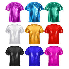 UK Kids Girls Shiny Metallic