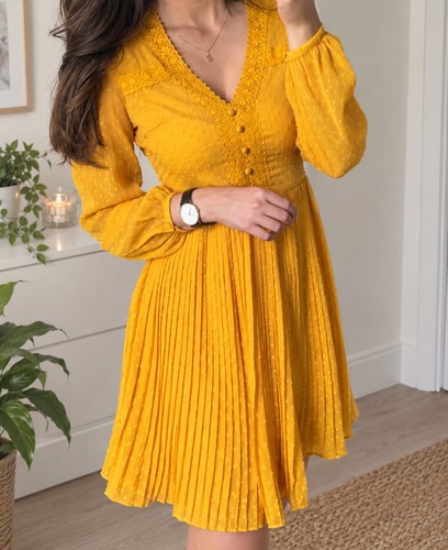 Zara yellow chiffon feel