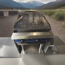 COMMERCIAL GRILL  (Blue Seal Natural Gas  Chargrill + leg stand 60cm)
