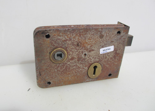 Victorian iron door latch - iron, rim