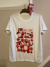 LOTSO STRAWBERRY BEAR LADIES WHITE T SHIRT SIZE 12-14 UK