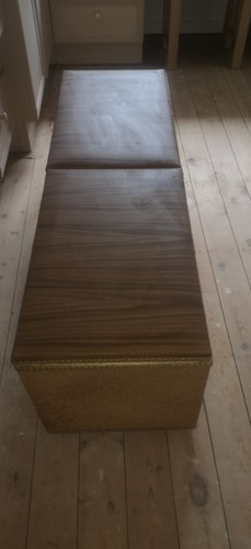 Vintage wooden storage ottoman - wooden,