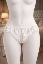 White Satin Crotchless
