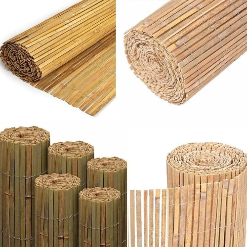 Natural bamboo slat fence - bamboo,