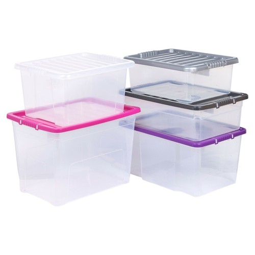 Plastic storage boxes coloured - plastic,