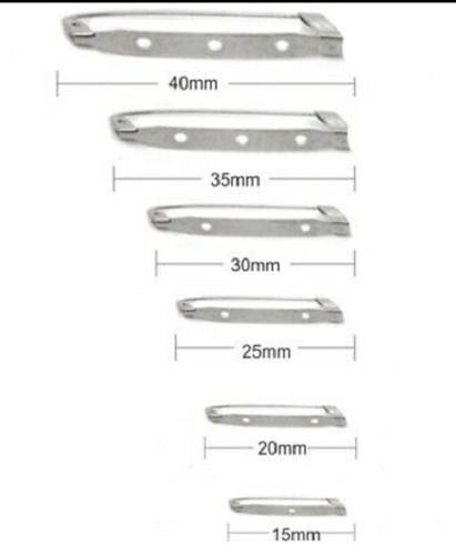 Chrome steel brooch - brooch, back