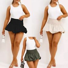 Ladies Puffball RARA Skirt Shirred Elasticated Waist Fashion Women Mini Skirt