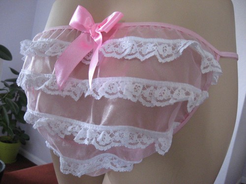 Pink sheer nylon - pink, knickers